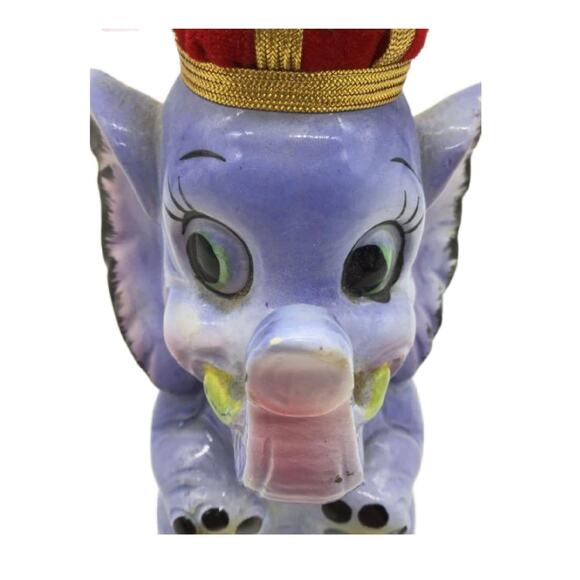 Vintage Kitsch Elephant Pincushion, Sewing Pin Cushion, 1950s, 6.5" Tall - Picture 10 of 10